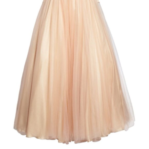 MAC DUGGAL CUTOUT BEADED BODICE BLUSH BALL-GOWN DrESS sz 14 - Picture 13 of 13